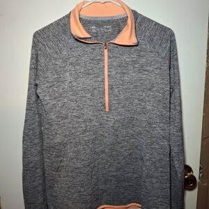 Under Armour Gray and‎ Peach Quarter-Zip Pullover